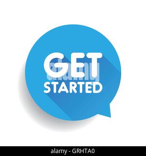 Get started label vector Stock Vector