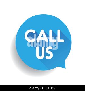 Call us vector label blue Stock Vector