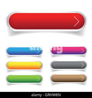 Empty web buttons vector - gree, blue, red Stock Vector