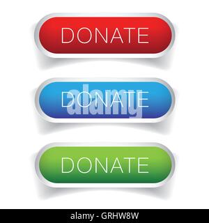 Donate button vector set Stock Vector