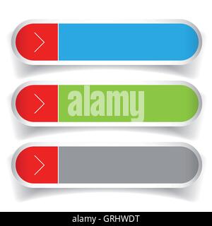 Empty web buttons vector - green, blue, red Stock Vector