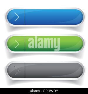 Empty web buttons vector - green, blue, red Stock Vector