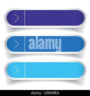 Empty web buttons vector - blue Stock Vector