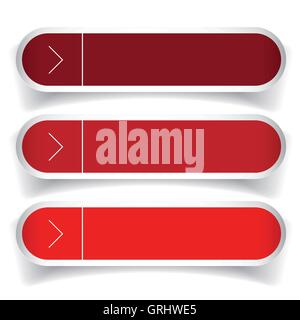 Empty web buttons vector - red Stock Vector