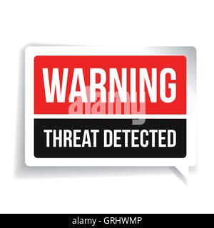 Warning Threat Detected. Security concept sign Stock Vector
