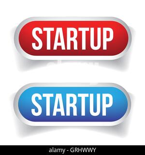 Startup button set vector Stock Vector