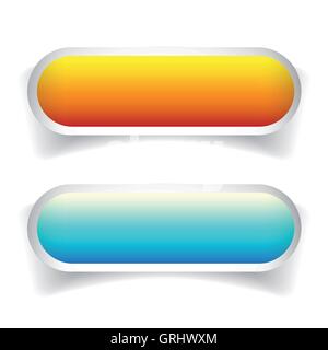 Orange and blue empty button Stock Vector