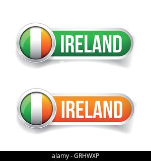 Ireland flag button vector Stock Vector