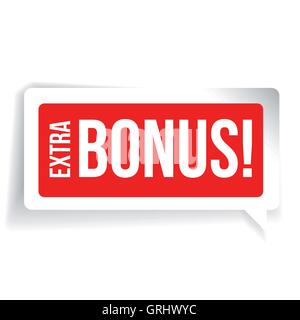 Extra Bonus sticker red speech bubble Stock Vector