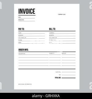 Invoice / business template - Letter USA standard paper Stock Vector