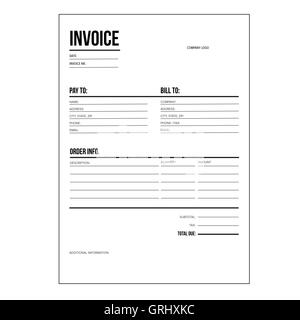 Invoice / business template - A4 European standard paper Stock Vector