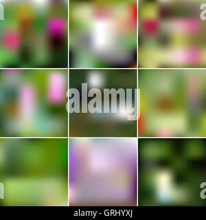 Set of Abstract Creative concept vector multicolored blurred background. For Web and Mobile Applications, art illustrations temp Stock Vector