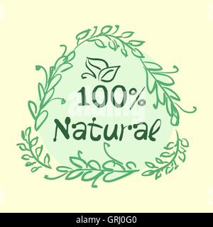 Flat label collection of 100 organic product and premium quality natural food badge elements. Isolated on white background. desi Stock Vector