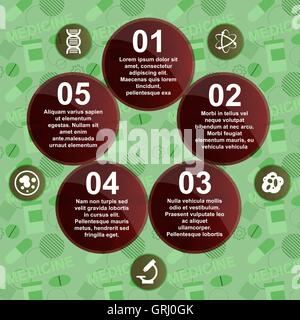 Abstract medicine background with circles and icons. Infographic. Vector Stock Vector