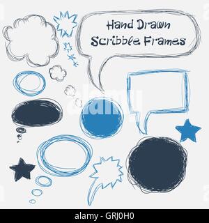 Set of scribble speech bubbles on a white background. Vector Stock Vector