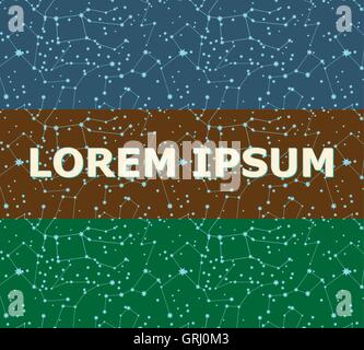 Set of banners with star and constellations on a dark background with place for your text. Vector Stock Vector