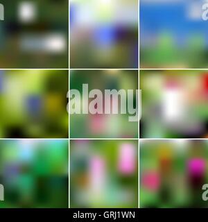 Set of Abstract Creative concept vector multicolored blurred background. For Web and Mobile Applications, art illustrations temp Stock Vector