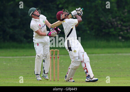 J Francis in batting action for Gidea Park during Gidea Park and Romford CC vs Belhus CC, Shepherd Neame Essex League Cricket at Gidea Park Sports Ground on 4th June 2016 Stock Photo