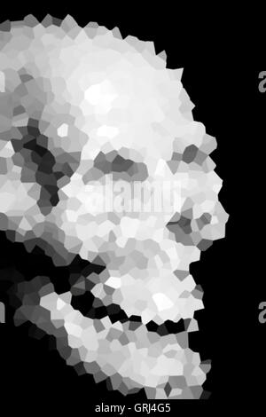 Crystal skull on black background Stock Photo