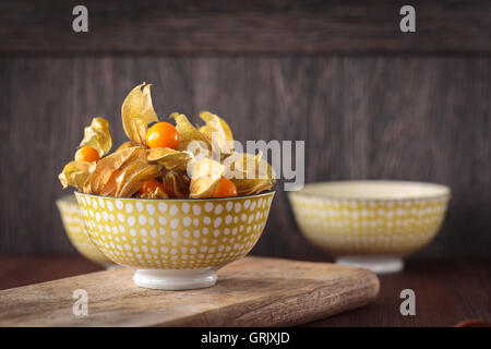 Fresh cape gooseberries for an healthy nutrition Stock Photo