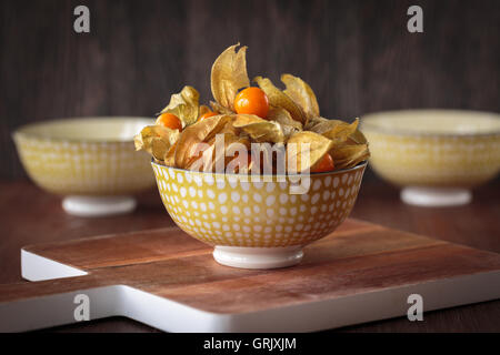 Fresh cape gooseberries for an healthy nutrition Stock Photo