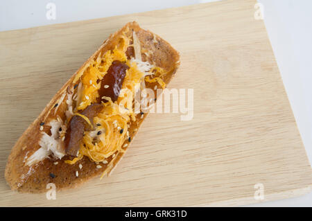 thai pancake asian wood top coconut Stock Photo