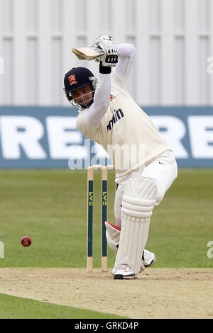 Alviro Petersen in batting action for Essex - Leicestershire CCC vs Essex CCC  - LV County Championship Division Two Cricket at Grace Road, Leicester - 17/05/12 Stock Photo