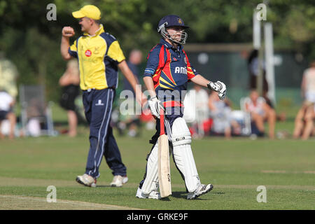 Upminster CC vs Essex CCC - Graham Napier Benefit Match Cricket at Upminster Park - 09/09/12 Stock Photo