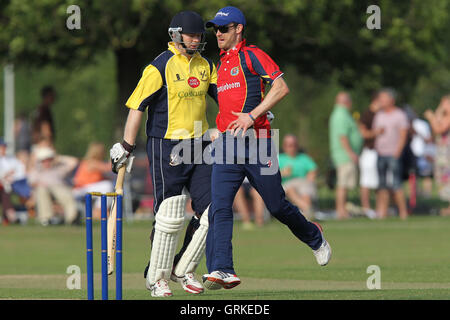 Upminster CC vs Essex CCC - Graham Napier Benefit Match Cricket at Upminster Park - 09/09/12 Stock Photo