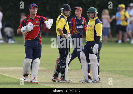 Upminster CC vs Essex CCC - Graham Napier Benefit Match Cricket at Upminster Park - 09/09/12 Stock Photo