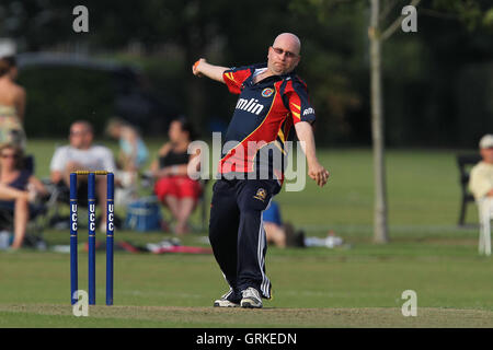 Upminster CC vs Essex CCC - Graham Napier Benefit Match Cricket at Upminster Park - 09/09/12 Stock Photo