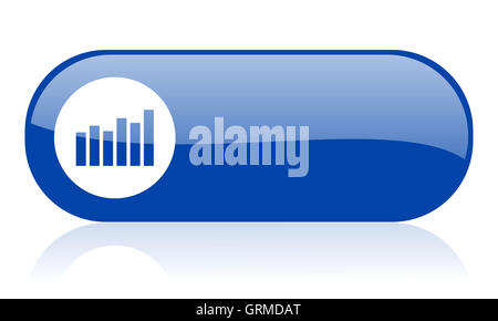 bar graph blue web glossy icon Stock Photo