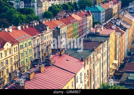 View over the rooftops of the old town in Prague Stock Photo