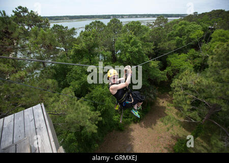 Zip Line park on Hilton Head Island, South Carolina. Stock Photo