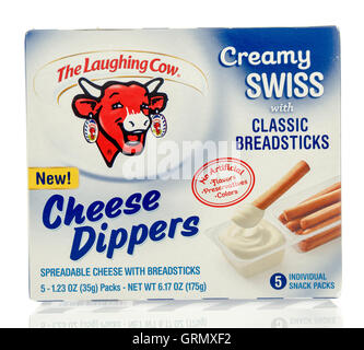 Winneconne, WI - 29 July 2016:  Box of The laughing cow cheese dippers on an isolated background. Stock Photo