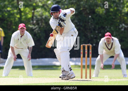 S Mahboob in batting action for Ardleigh Green - Fives & Heronians CC vs Ardleigh Green CC - Essex Cricket League Cup - 03/05/14 Stock Photo