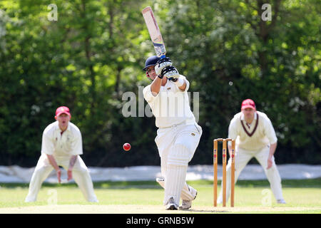 S Mahboob in batting action for Ardleigh Green - Fives & Heronians CC vs Ardleigh Green CC - Essex Cricket League Cup - 03/05/14 Stock Photo