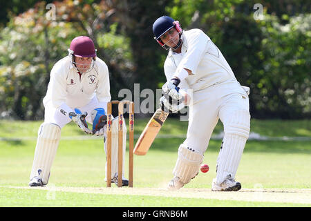 S Mahboob in batting action for Ardleigh Green - Fives & Heronians CC vs Ardleigh Green CC - Essex Cricket League Cup - 03/05/14 Stock Photo