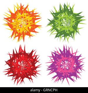 Random geometric element set. Overlapping random, irregular shapes. Stock Vector