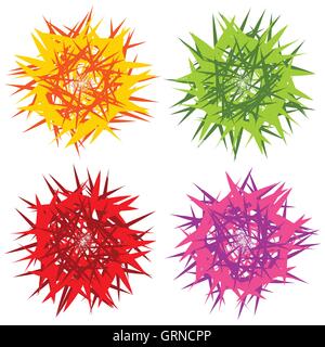 Random geometric element set. Overlapping random, irregular shapes. Stock Vector