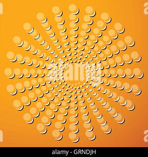 Dots, circles circular motif, element. Radiating, radial dots. Stock Vector