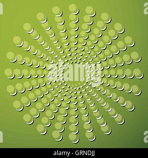 Dots, circles circular motif, element. Radiating, radial dots. Stock Vector