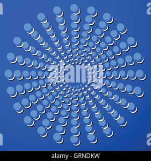 Dots, circles circular motif, element. Radiating, radial dots. Stock Vector