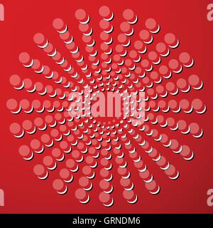 Dots, circles circular motif, element. Radiating, radial dots. Stock Vector