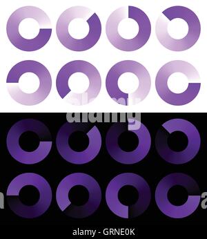Preloaders, progress, phase indicators, buffer symbols with transparency Stock Vector