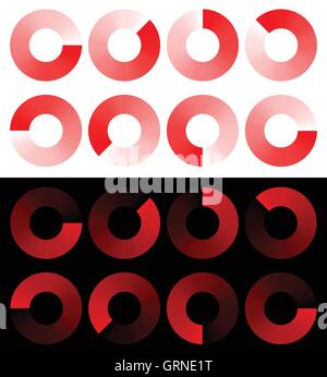 Preloaders, progress, phase indicators, buffer symbols with transparency Stock Vector