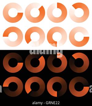 Preloaders, progress, phase indicators, buffer symbols with transparency Stock Vector