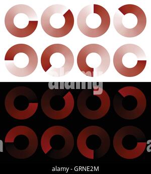 Preloaders, progress, phase indicators, buffer symbols with transparency Stock Vector
