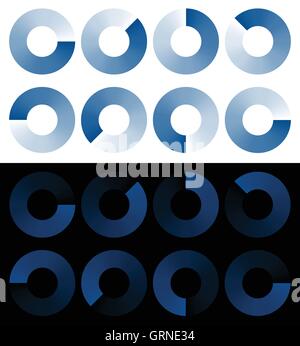 Preloaders, progress, phase indicators, buffer symbols with transparency Stock Vector