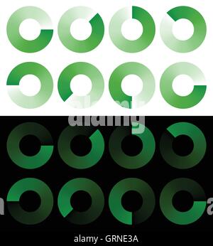 Preloaders, progress, phase indicators, buffer symbols with transparency Stock Vector